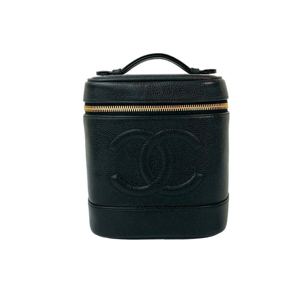 CHANEL Black Caviar Leather Logo Vanity Bag - Picture 1 of 9